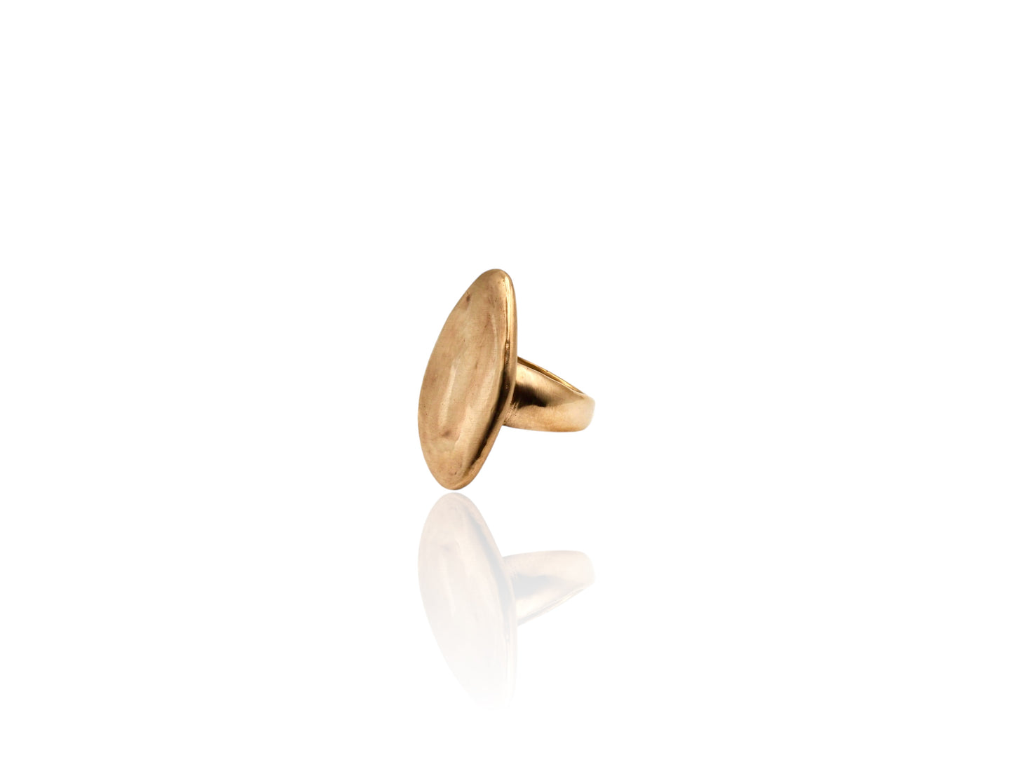 Bronze ring displayed on white background. Bronze ring with sculpted organic design and texture. Ring is designed by soul full studio and handmade with lost wax casting and metal smithing techniques. Jewelry inspired by Georgia Okeefe