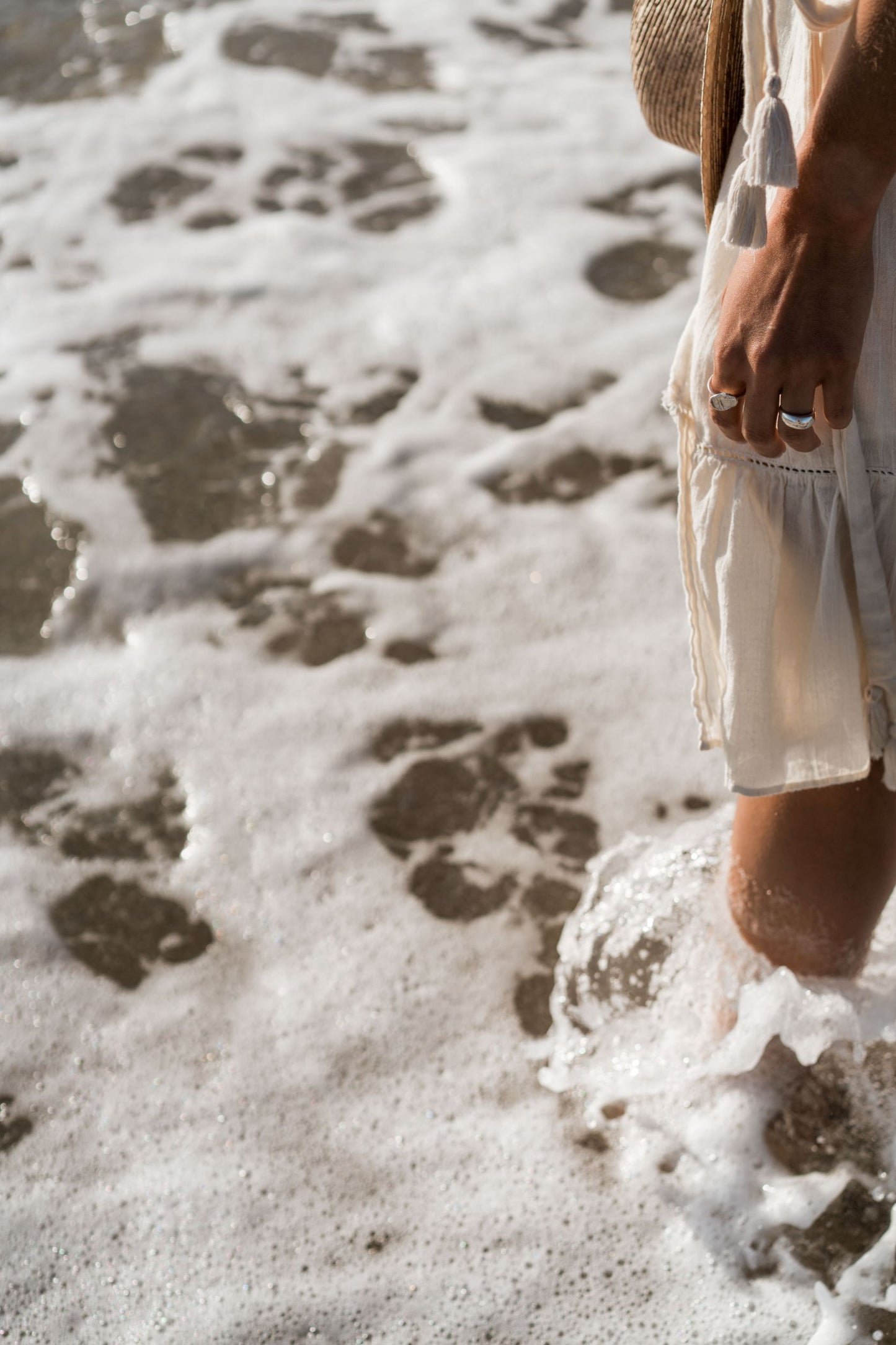 Handcrafted in a dome ring shape, this creation by Soulfull Studio is a product of intricate artistry. Utilizing lost wax casting techniques with recycled silver, it derives its inspiration from the allure of natural elements. Jewelry for the wild ones. Ring model in ocean.
