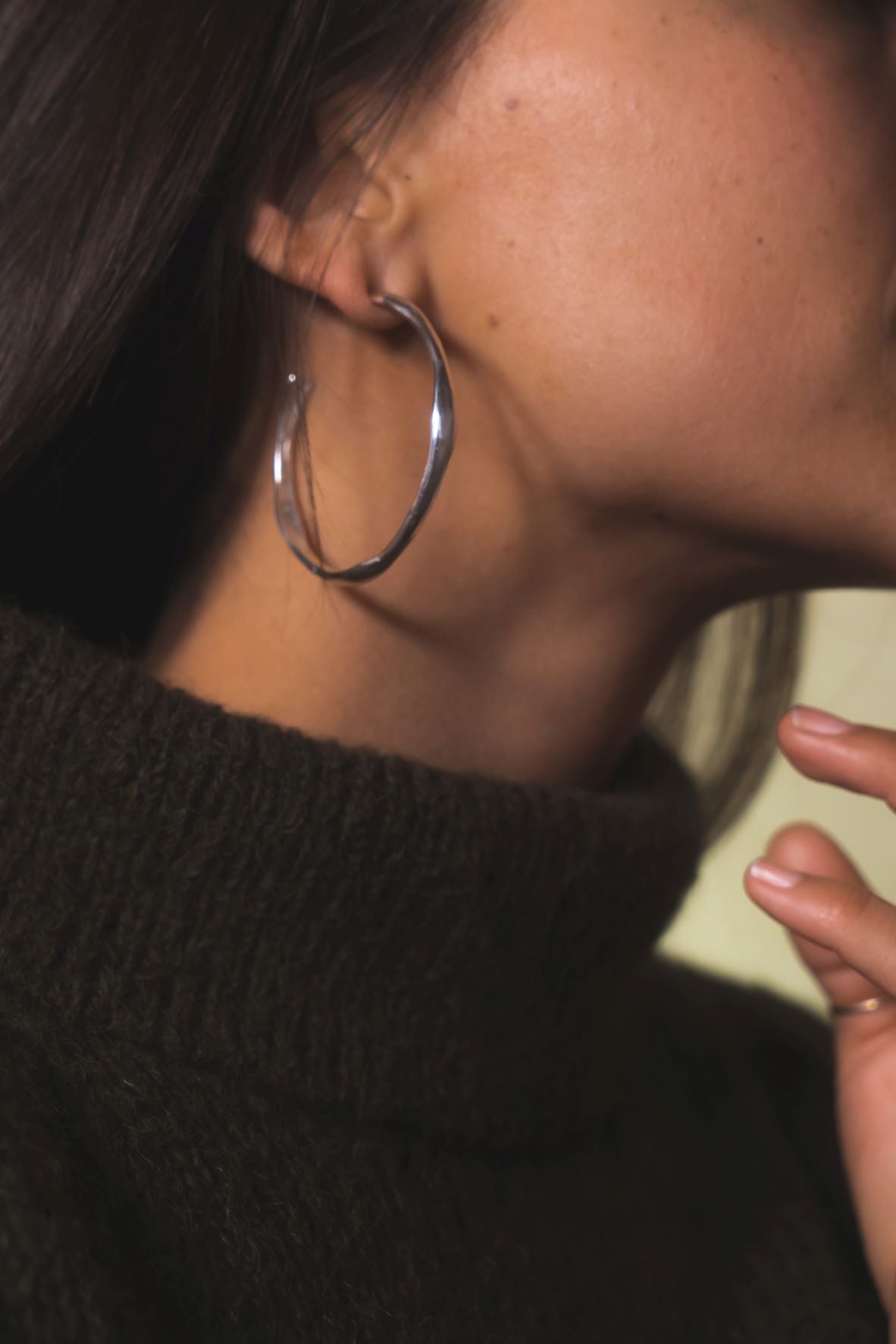 Handcrafted sculpted hoops, this creation by Soulfull Studio is a product of intricate artistry. Utilizing lost wax casting techniques with recycled silver, it derives its inspiration from nature. Jewelry for the wild ones.