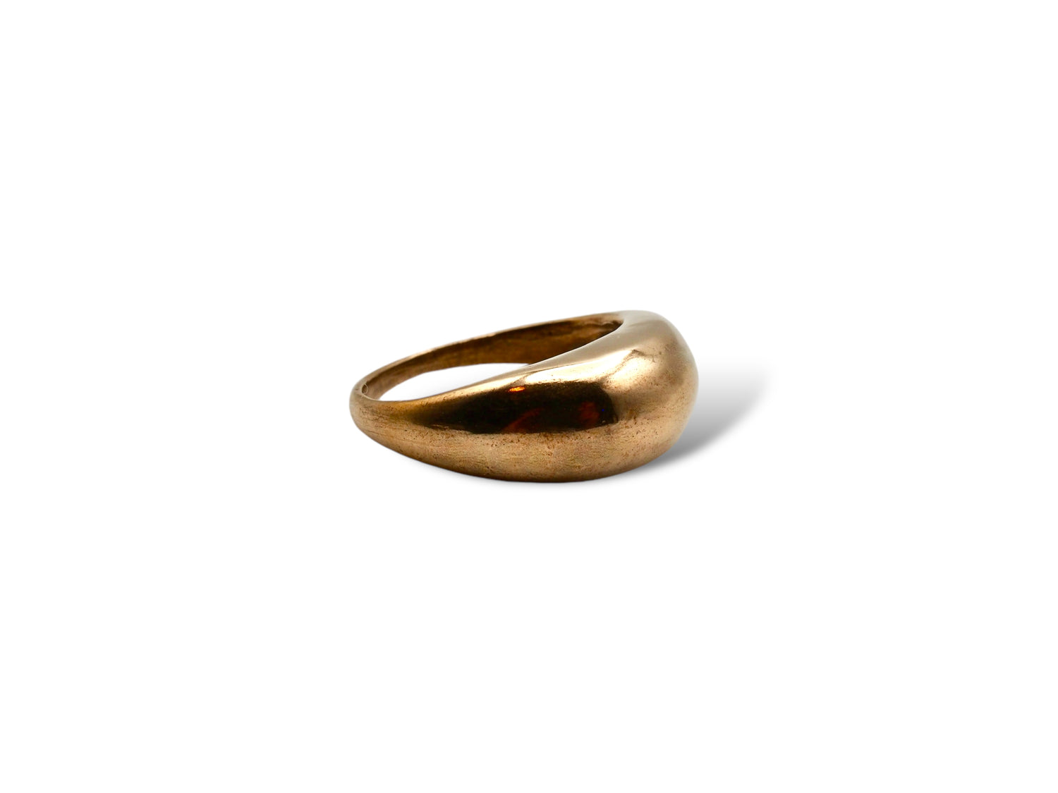 Bronze dome ring on white background. Handmade by Soul Full Studio using lost wax cast and metalsmithing techniques. Semifine and fine jewelry. 