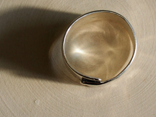 Sequoia tree texture silver ring